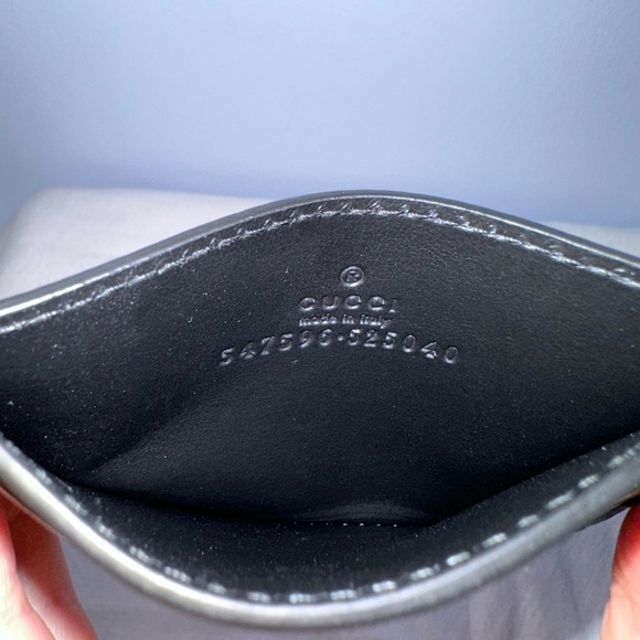 NWOT Gucci Card Case Holder Black Leather GG gold logo authentic NEW - Picture 4 of 4